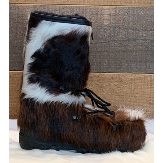 Bilodeau - BLIZZARD Snowmobile Boots, White and Brown Cow Fur